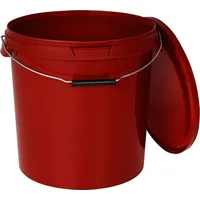 Benbow Eimer mit Deckel Rot - lebensmittelecht, stabil, luftdicht,