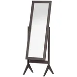 Homcom Standspiegel Ganzkörperspiegel Schminkspiegel Erhöhte Füße Pflegeleicht MDF Kaffee 47 x 46 x 148 cm
