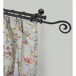 Gardinenstange GARESA "ESPERANCA", schwarz, L:320cm Ø:16mm, Metall, Gardinenstangen, rustikale Vorhanggarnitur, verlängerbar, Eisen, Endk. Spirale