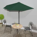 Balkon-sonnenschirm Mit Alu-mast Grün 270x144 Cm Halbrund
