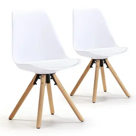 VS Venta-stock Stuhl Holz Weiß 2er Set