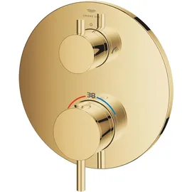 Grohe Atrio Thermostat-Wannenbatterie, integrierte 2-Wege-Umstellung, 24359GL0, Farbe: cool sunrise