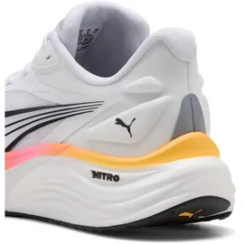 Puma Electrify Nitro 4 Road Running Shoe, White-Poison Pink-Sun Stream, 45.5 EU, Puma White Poison Pink Sun Stream, 46.5 EU
