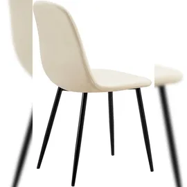 CLP 4er Set Esszimmerstuhl Baxter Samt I Gesteppter Küchenstuhl I Polsterstuhl Mit Metall-Gestell