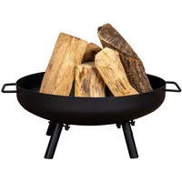 Levandeo Feuerschale Eisen Schwarz 50cm Feuerkorb Garten Feuerstelle Outdoor