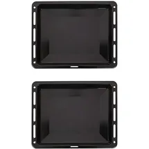 ICQN 460 x 370 x 30 mm Backblech Set, Passend für Bosch Neff Constructa, 2er Emaillierte Fettpfanne für Backofen, Kratzfest & Rosfrei, 46 x 37 cm