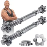 Miweba Sports Kurzhantelstange Kurzhantel Stange KH100 inkl. Sternverschluss, Metall, 35,00 cm (2er-Set, Kurzhantel-Set, Workout, Training, Krafttraining, Muskelaufbau, 2-tlg., Ø30mm, 35.0 x 6.7 x 6.7 cm, 40 kg max. Belastung, Stahl, 2 kg Eigengewicht), Fitnesshantel Hantelstange Kurzhantelstange Kurzhanteln silberfarben