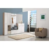 Home Affaire Beny Sitzbank 218 x 35,5 x 192,5 grau eiche weiß hochglanz