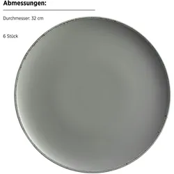 MÄSER by costaverde Teller flach 32 cm, Neutral, 6er Set, 400230