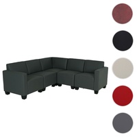heute wohnen Modular Sofa-System Couch-Garnitur Lyon 5, Kunstleder ~ dunkelgrau