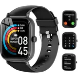 Smartwatch Herren Damen, 1,96" HD Smartwatch mit Telefonfunktion, Fitnessuhr mit Herzfrequenz/Schlafüberwachung/Schrittzähler, 110+ Sportmodi, IP68 wasserdichte Activity Tracker für Android iOS