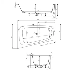 Hoesch iSensi Eckbadewanne 180 x 120 cm (3961.010)