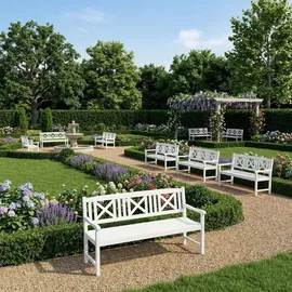 prestige home living outdoor 3-Sitzer Gartenbank 150 x 61 x 89 cm Weiß