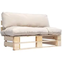 vidaXL Paletten-Loungesofa Kiefer beige
