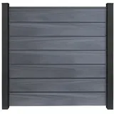 GroJaSolid Grande Premium Steckzaun Komplettset mit Alu-Pfosten, Steingrau co-ex., 11,38 m