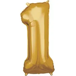 amscan® Folienballon Zahl 1 gold, 1 St.