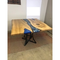 JVmoebel Esstisch, Flusstisch Esstisch River Table Echtes Holz 110 x 110 Massive braun