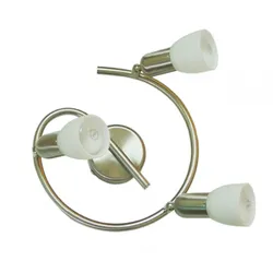 Decken Lampe Leuchte Metall Nickel Matt Weiß Spots Beweglich Wohn Schlaf Zimmer