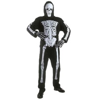 NET TOYS Skelett Anzug Skelettkostüm schwarz,weiß L 158cm 11-13 Jahre Skelett Kostüm Skelettanzug Halloweenkostüm Gerippe