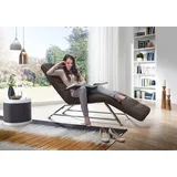 W.Schillig Relaxliege daily dreams Leder/Polyester 75 x 91 x 170 cm braun mit Kissen