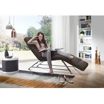W.Schillig Relaxliege daily dreams Leder/Polyester 75 x 91 x 170 cm braun mit Kissen