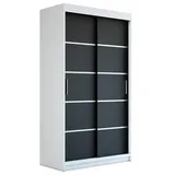 A&J MöbelLand Schiebetürenschrank PARIS 120 x 215 x 59,5 cm Schwarz