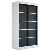 A&J MöbelLand Schiebetürenschrank PARIS 120 x 215 x 59,5 cm Schwarz