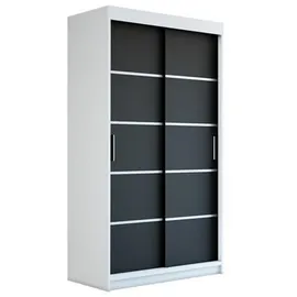 A&J MöbelLand Schiebetürenschrank PARIS 120 x 215 x 59,5 cm Schwarz
