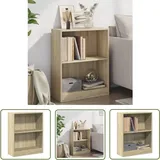 The Living Store - Bücherregal Sonoma-eiche 60x24x76 Cm Holzwerkstoff - Buche Regal - Holzregal - Sideboard - Eiche Möbel - Wohnzimmer Einrichtung