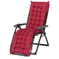 Morbuy Deckchair Auflagen für Gartenliegen, Sonnenliege Kissen Garten Innenhof Gepolstertes Bett Relax-Liegestuhl Sitzauflage für Deckchair, Innen, Außen (48x155cm,Rot kariert)