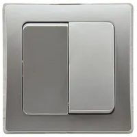 ChiliTec 2-fach Serienschalter Unterputz Silber-Grau, Wandschalter