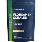 Flohsamenschalen Kapseln 1400mg | 180 VEGANE Kapseln | 750mg pro Kapsel | Ballaststoffe | Psyllium Husk | Fiber Supplement | by Horbaach
