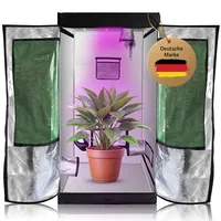 NEU: EINFÜHRUNGSPREIS! Growzelt/Grow-Gewächshaus-Box 80x80x160 | Stabiles Stahlgerüst, Hoher Reflexionsgrad, Feste Lichtdichte Aussenhülle, inkl. Fenster, Toolbag, Wasserschutz | Zimmergewächshaus