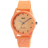 Q&Q Damenuhr mit Silikonarmband, 10 Bar, korallfarben - Koralle/Koralle
