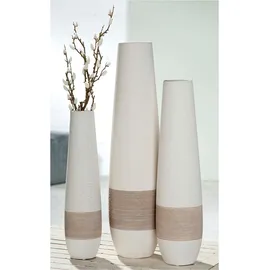 Gilde Olbia Bodenvase aus Keramik in Creme, Deko Vase gesprenkelt und gestreift, Blumenvase Höhe 66 cm, Durchmesser 17 cm