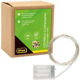 IDENA LED Lichterkette Micro 3,2 m Silber Warmweiß