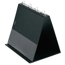 Veloflex Tischflipchart 4101080 DIN A4 quer 4 Ringe 10 Hüllen Schwarz