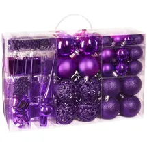 Brubaker 101-teiliges Set mit Baumspitze Christbaumschmuck Lila