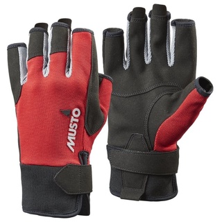 Musto Essential Sailing Yachting und Dinghy Kurze Fingerhandschuhe Rot - Erwachsene Unisex - Leichtgewicht. Atmungsaktiv - Leichtes Stretch,Rot,XL - XL