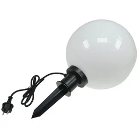 ChiliTec Kugelleuchte Kunststoff Ø 30 cm Erdspieß 1,5 m Kabel E27 weiß