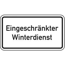 Schild I Hinweisschild Eingeschränkter Winterdienst, Aluminium RA0, reflektierend, 600x330mm, DIN 67520