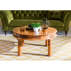Massivmoebel24 Couchtisch OXFORD Braun Akazie 90 x 90 x 45 cm