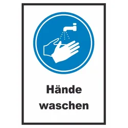 Hände waschen Schild A6 (105x148mm)