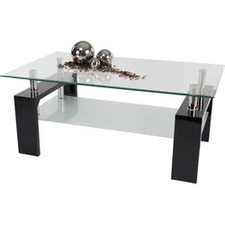 Couchtisch PAROLI, schwarz, B:100cm H:45cm T:60cm, Tische, Couchtisch Eckige Couchtische Glas-Couchtisch