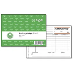 SIGEL Formularbuch Buchungsbeleg DIN A6 quer 1x 50 Seiten