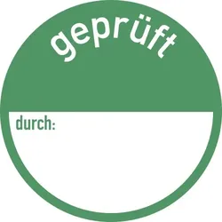 geprüft durch:, Papier, Ø 50 mm, 500 Stück/Rolle