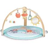 Bright Starts Disney Baby Winnie Puuh Hunny Hangout Activity Gym von Bright Starts, Spielbogen mit Bauchlage‐Kissen & wendbarer Spielmatte, 5 Spielzeuge inklusive, unisex, ab Geburt