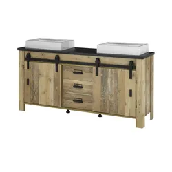 Doppelwaschtisch   ¦ holzfarben ¦ Maße (cm): B: 164 H: 91 T: 43.0