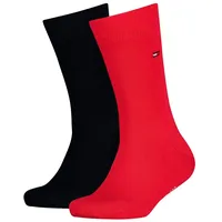 TOMMY HILFIGER Kinder Socken, Vorteilspack - Basic, TH, 23-42, einfarbig Blau/Rot 39-42 2er Pack (1x2P)