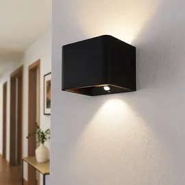 GLOBO Wandleuchte schwarz Akku Magnet USB verstellbar, 1x LED 1W 50Lm warmweiß, LxBxH 10,1x10,1x8 cm, 2er Set